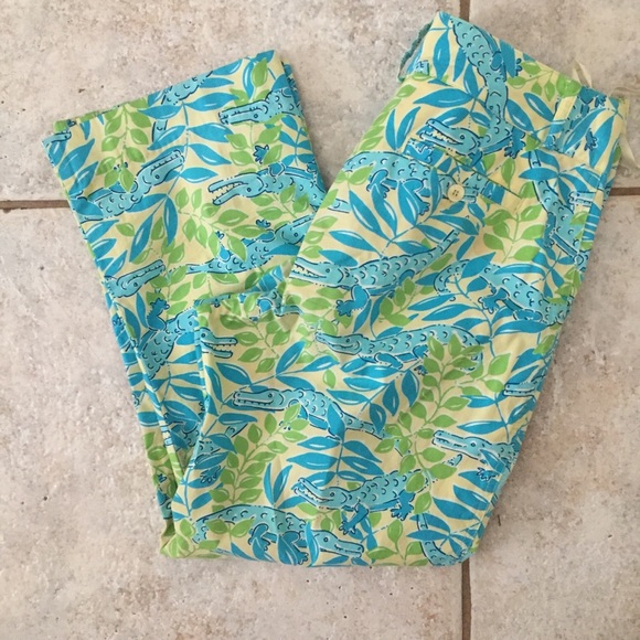 Lilly Pulitzer Pants - Lilly Pulitzer green, blue and yellow alligator